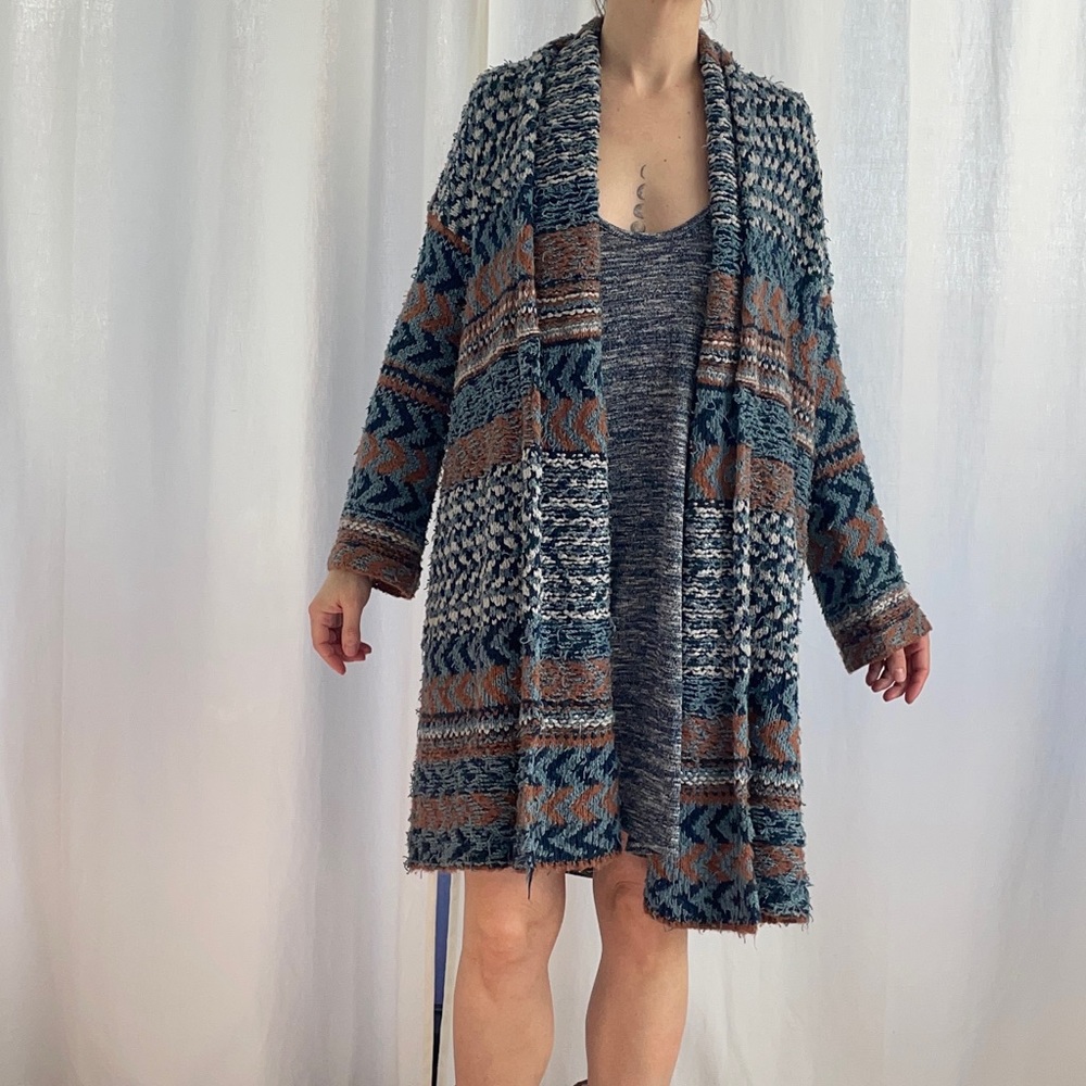 Free people Boho Print Duster Sweater